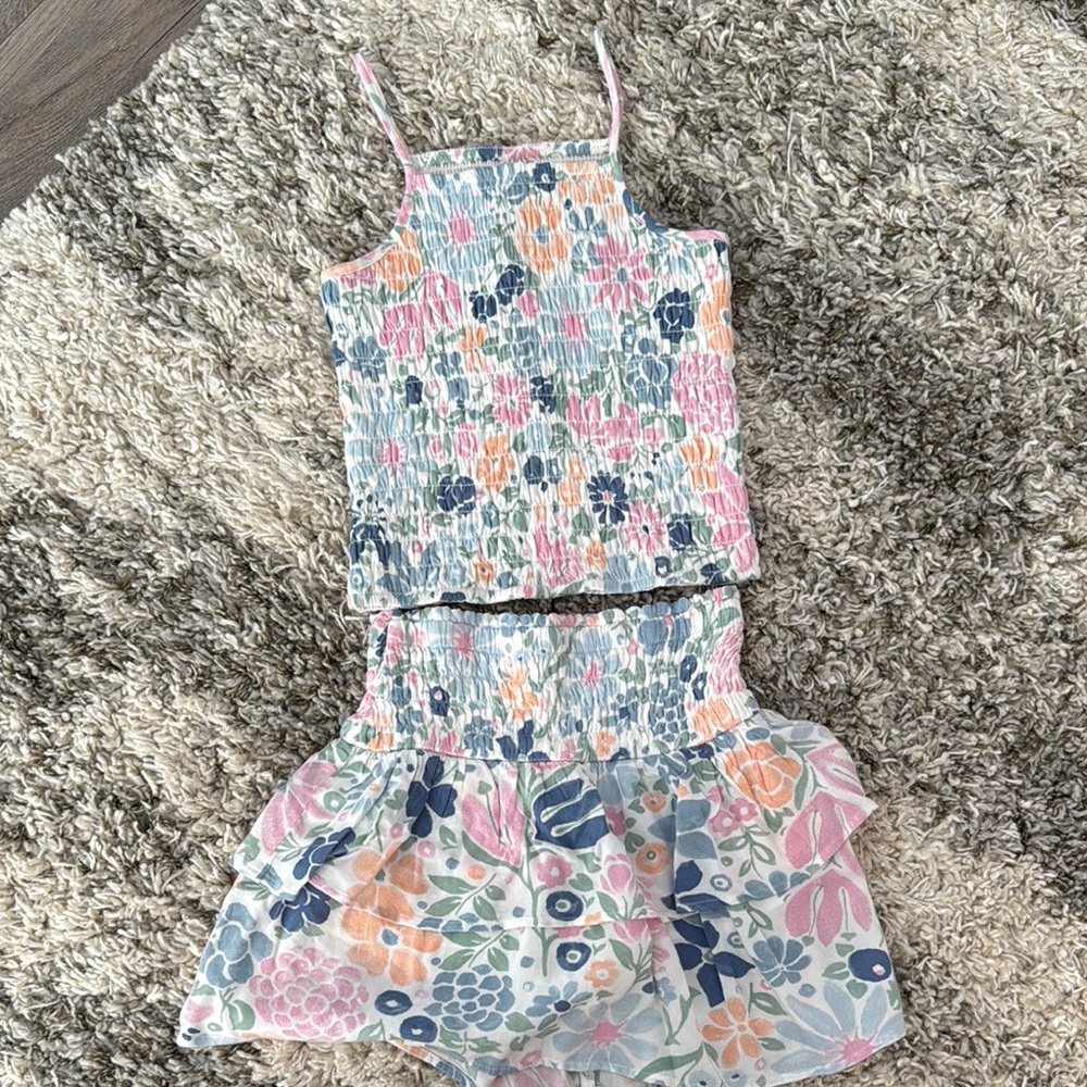 Floral Kids Skirt and Top Set